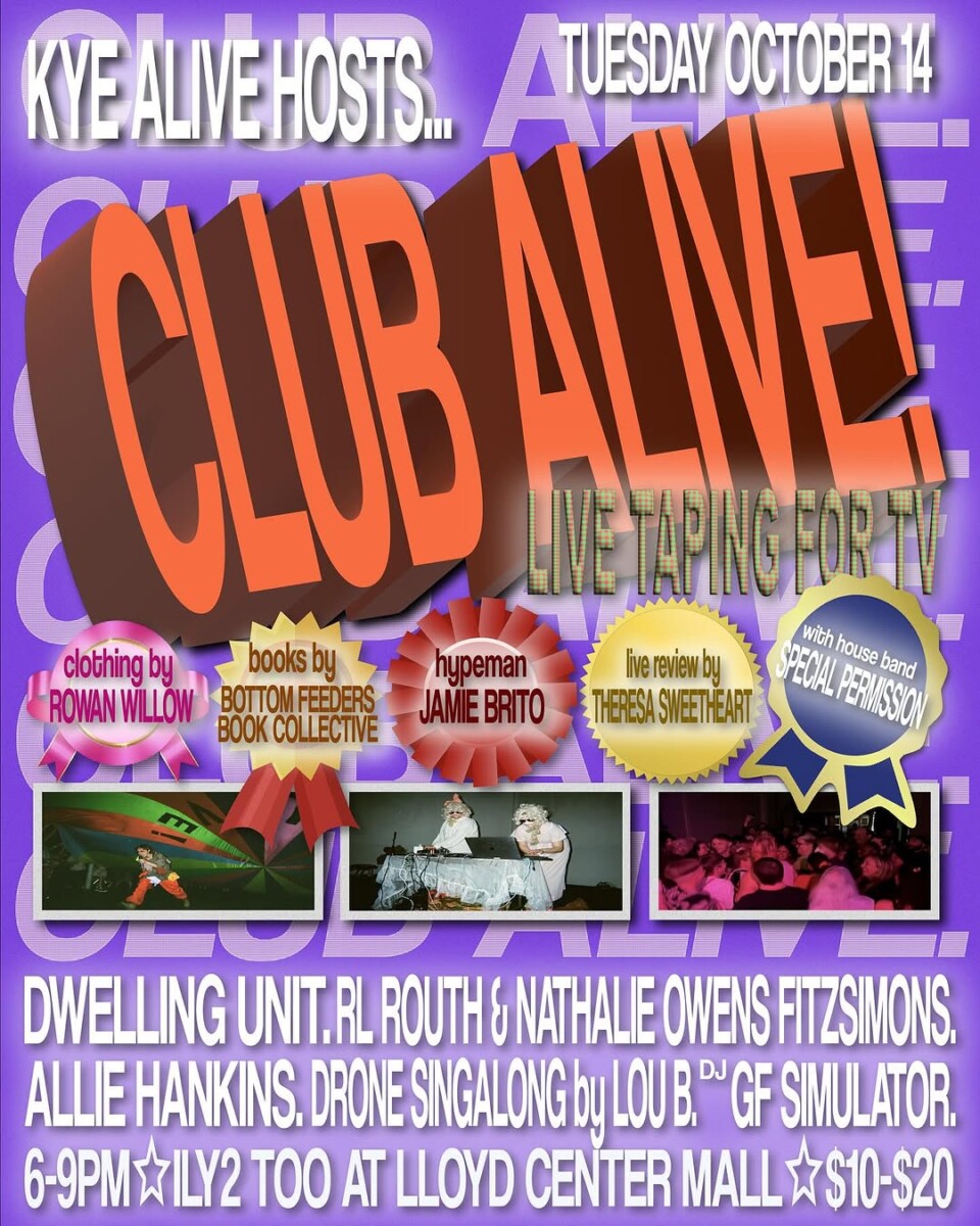 Flyer for October 14 2025 at ILY2 for Club Alive