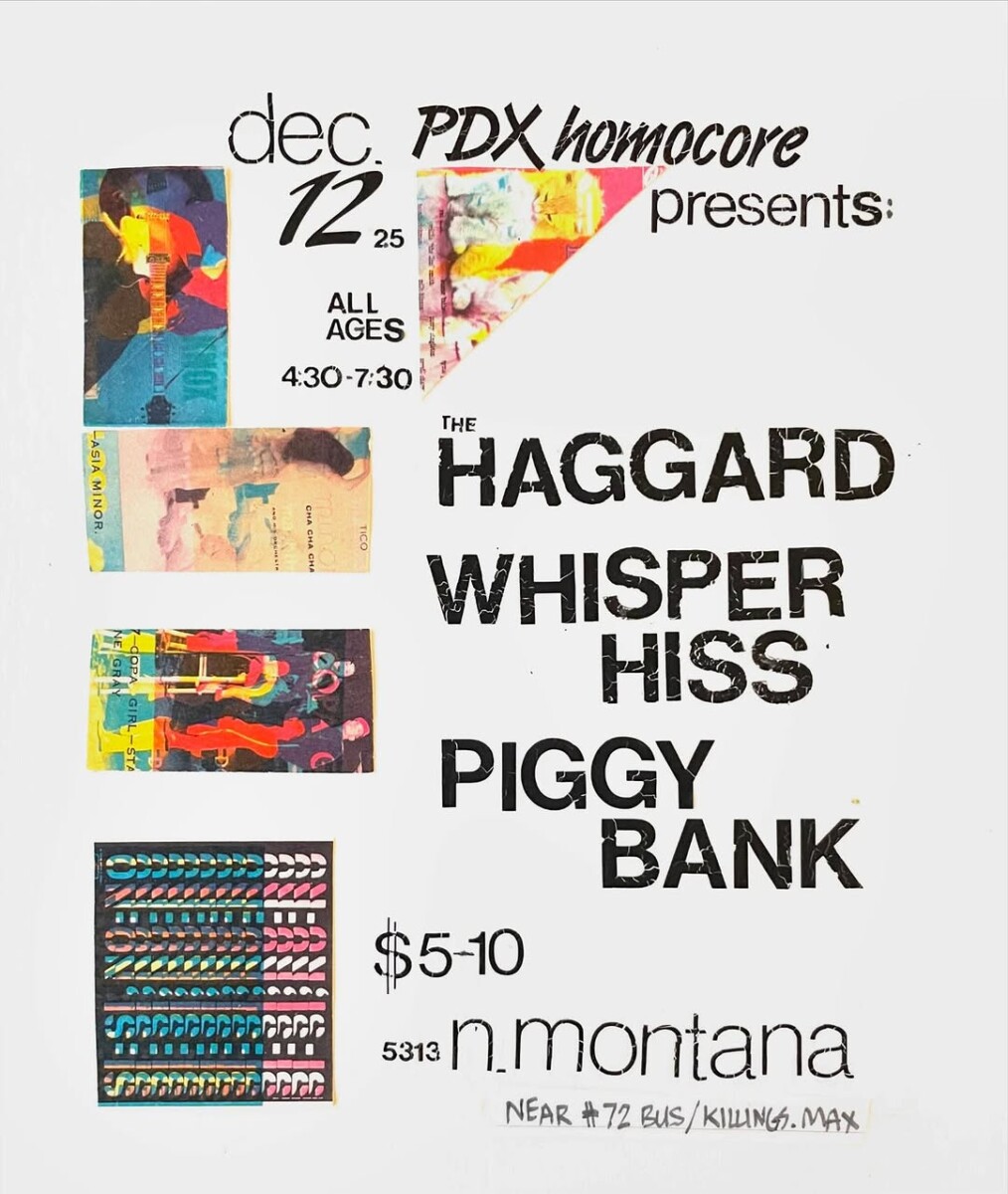 Flyer for December 12 2025 at PDX Homocore