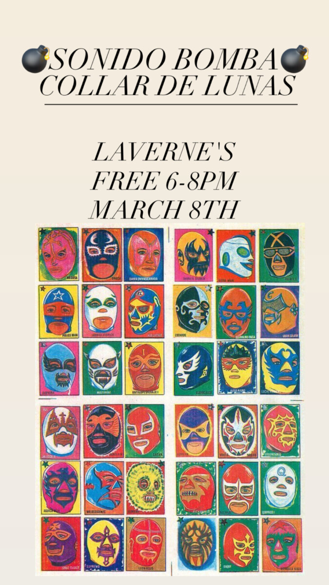 Flyer for March 8 2026 at Laverne’s