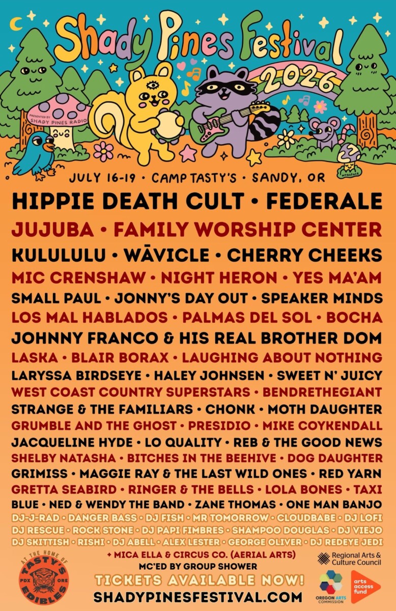 Flyer for Shady Pines Festival 2026