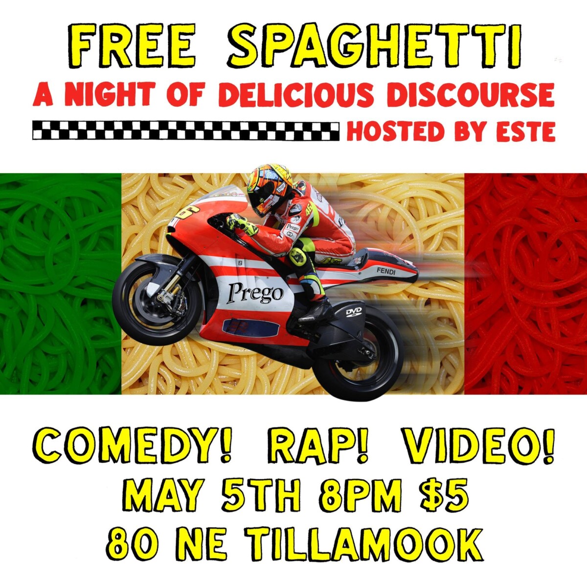 Flyer for May 5 2018 at Gorgonzola House