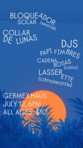 Flyer for July 12 2025 at Germex